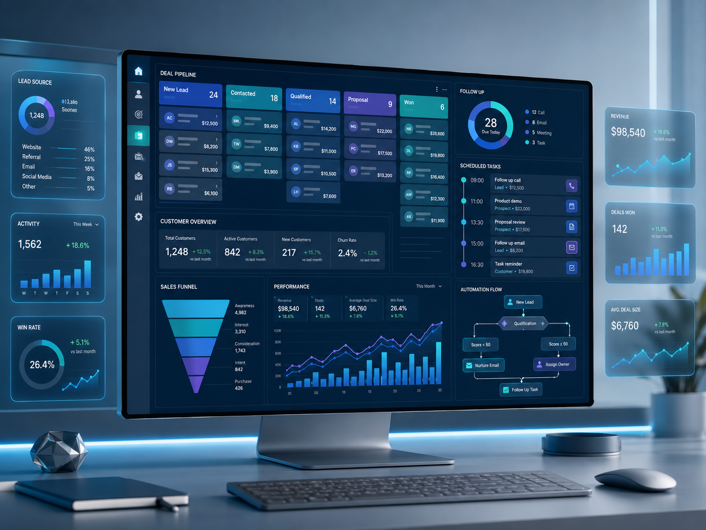 CRM Lead Management Dashboard