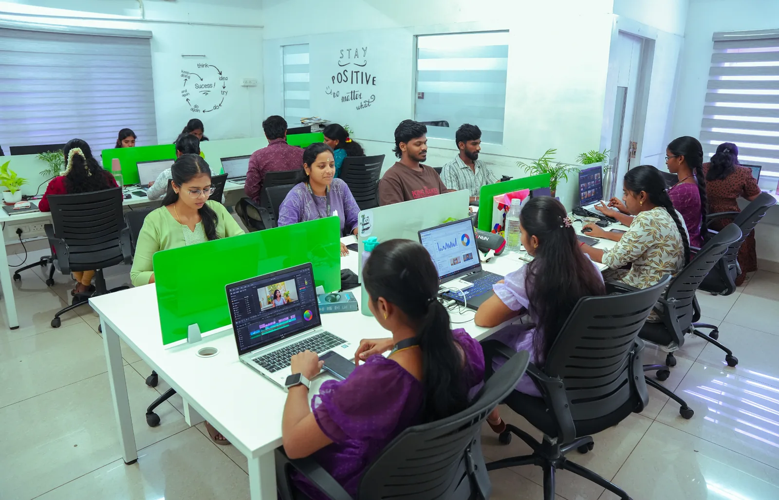Team collaborating in an office